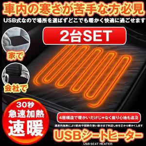 【激安 新店開き期間限定セール】2個セット ホットカーシート カーシートヒーター ヒータークッション 極暖 速暖 車 運転席 助手席 USB 電気マット｜kimuramarket