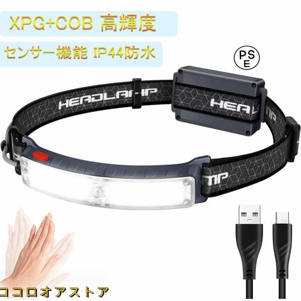 ヘッドライト LED ヘッドライト usb-c充電式 アウトドア用 ヘッドランプ ネックライトXPG...
