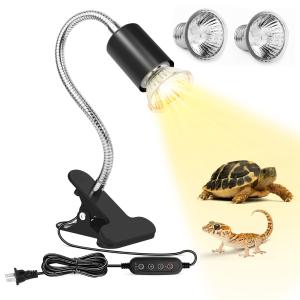 亀ライト 爬虫類 両生類用ライト UVA+UVB 無段階調光 タイマー機能 25W+75W 2つ電球付き トカゲ カメレオンの飼育に最適 (25W+