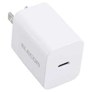 エレコム 充電器 Type-C USB-C 20W USB PD対応 1ポート PSE認証品 GaN採用 折りたたみ式プラグ ホワイト 【 iPho