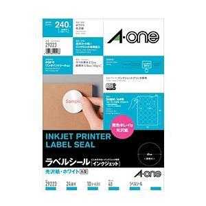 インクジェットプリンタラベル インクジェット光沢紙ラベル A4判24面丸型 10シート｜kimuraya-select