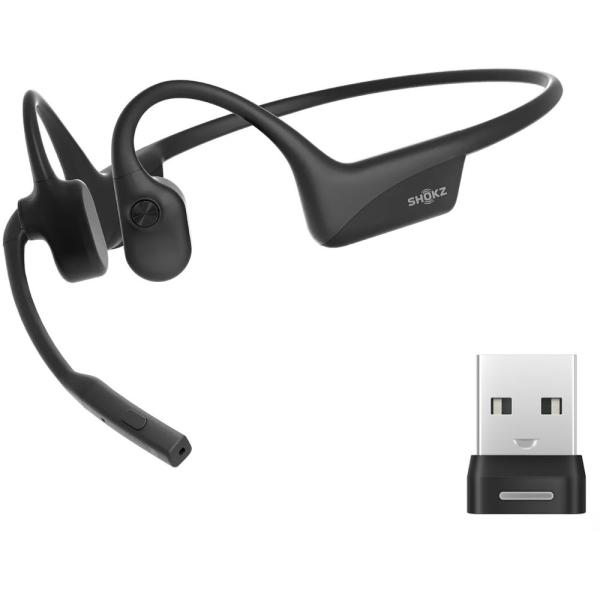 ショックス ワイヤレス 骨伝導イヤホン Bluetooth+専用ドングル(USB-A) 最大16時間...