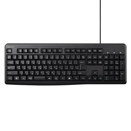 BUFFALO BSKBU110BK 有線キーボード メンブレン 日本語配列 109キー レーザー刻...