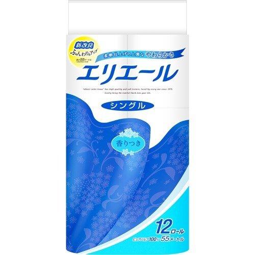 エリエール トイレットペーパー 55m シングル (12ロール)