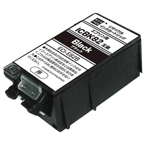 エコリカ ECI-E82B ICBK82 互換リサイクルインクカートリッジ ブラック