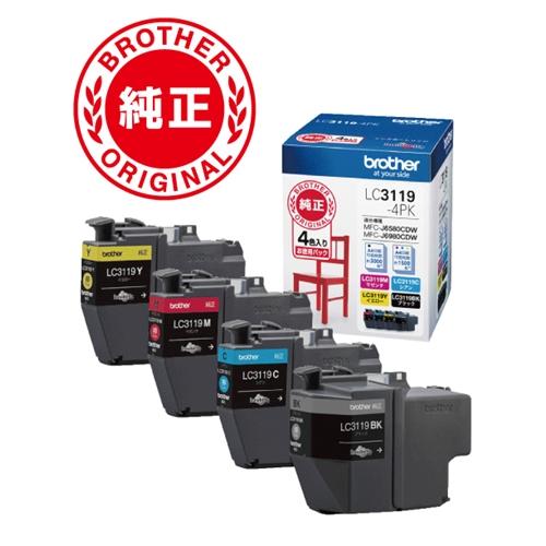 インク ブラザー 純正 カートリッジ LC3119-4PK インクカートリッジ 大容量タイプ お徳用...