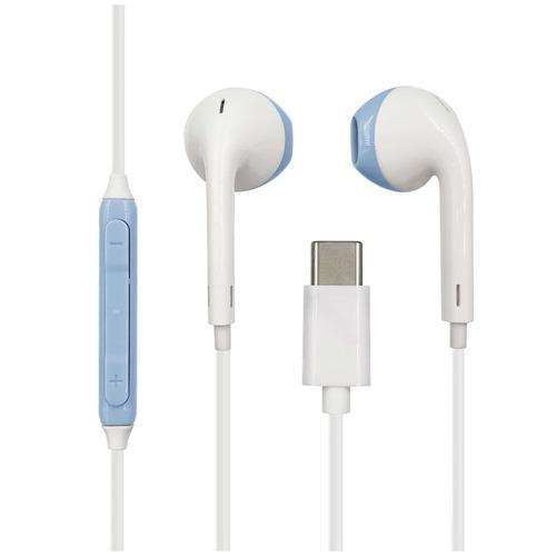 LUCILLA HPTCLU002LBL TypeC ステレオイヤホン  ライトブルー
