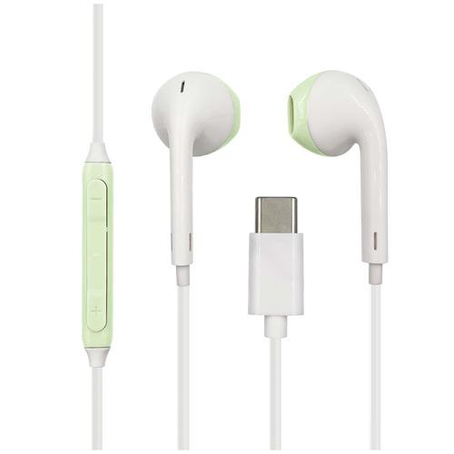 LUCILLA HPTCLU002LGN TypeC ステレオイヤホン  ライトグリーン