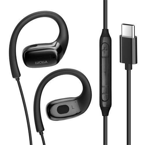 LUCILLA HPTCOP001BK オープンイヤー型Type-Cイヤホン DAC搭載 リモコン付...