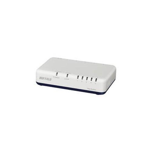BUFFALO LSW7GT5EPLWH Giga対応 スイッチングハブ 5ポート 電源外付けモデル...
