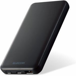 「納期約7〜10日」ELECOM エレコム DE-C28-10000BK モバイルバッテリー 10000mAh PD準拠 20W出力 USB-A出力1ポート Type-C入出力1ポート