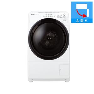 生活家電 洗濯機 標準設置料込) シャープ 7kg ドラム式洗濯乾燥機(右開き)クリスタル 