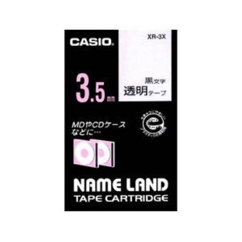 カシオ(CASIO) XR-3X  透明地に黒文字 ネームランドテープ