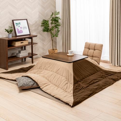 【こたつ＆布団セット】[長方形190×240]ヤマダオリジナル こたつ布団 抗菌防臭 茶色×ベージュ...