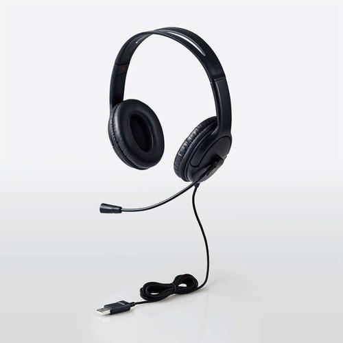 エレコム HS-HP07SUBK 指向性マイク ノイズキャンセリング 大型ヘッドセット USB HS...