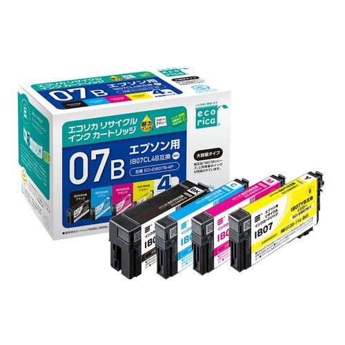 エコリカ ECI-EIB07B-4P エプソン IB07CL4B 互換 リサイクル インク カートリ...