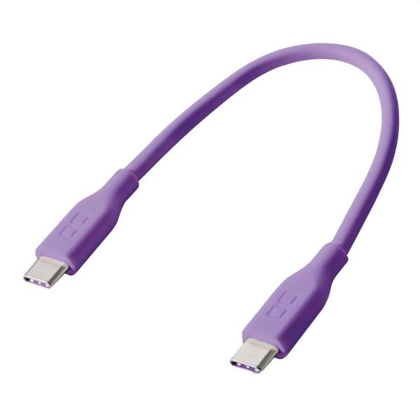 CIO シリコンケーブルN2 CtoC 240W 0.15m パープル CIO-SL30000N2-...
