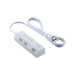 エレコム T-IS01M-2320WH 3個口電源タップ マグネット付 雷ガード 個別スイッチ コード2m ホワイト｜kimuraya-select