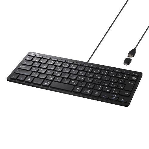 BUFFALO BSKBUC310BK USB接続 有線コンパクトキーボード 82キー テンキーレス...