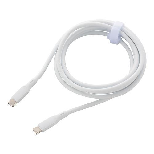 オーム電機 SMT-L20SCC-W なめらかケーブル USB-C to C 2m PD100W対応...