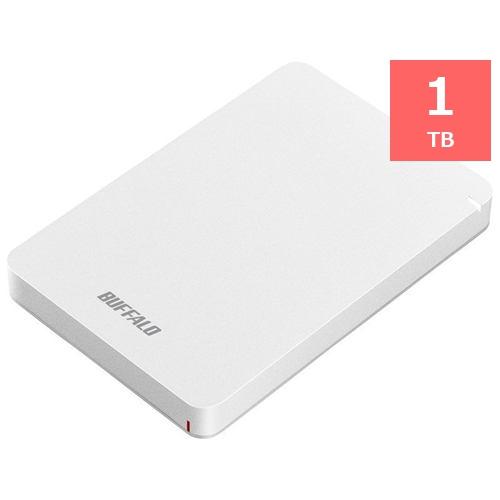 BUFFALO HD-PGF1.0U3-WHA ポータブル外付けHDD 1TB ホワイト HDPGF...
