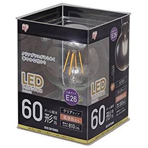 アイリスオーヤマ LDG7L-G-FC LEDフィラメント電球 ボール電球型 クリア 一般電球60形...