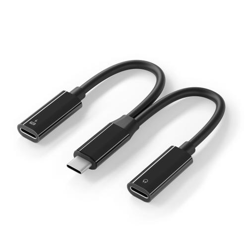 PGA PG-TYCCHG01BK USB-C充電ポート付 USB-C to USB-C イヤホン変...