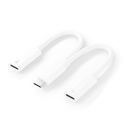 PGA PG-TYCCHG02WH USB-C充電ポート付 USB-C to USB-C イヤホン変...