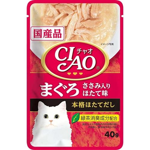 いなばペットフード  チャオパウチまぐろささみ入りほたて味  ４０ｇ