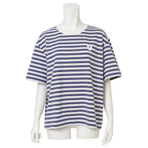 マリメッコ Tシャツ marimekko 091126 845 M ウニッコ ワンポイント ボーダー柄 クルーネック ドロップショルダー 半袖 Mサイズ｜kimurayashop