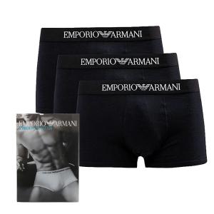 エンポリオアルマーニ EMPORIO ARMANI ボクサーパンツ 111610-CC722-21320-M メンズ ブラック 下着 アンダーウェア 3枚セット 下着｜kimurayashop