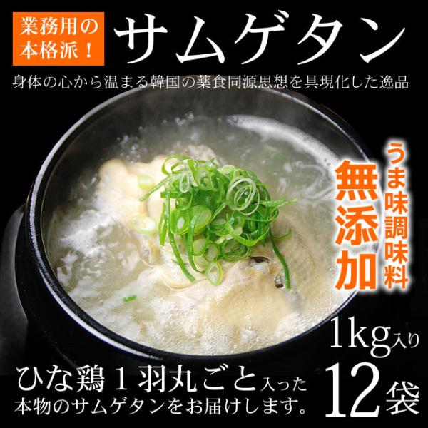 サムゲタン 参鶏湯 1kg×12袋セット （1袋 2〜3人前）常温・冷蔵便可 送料無料 サンゲタン ...
