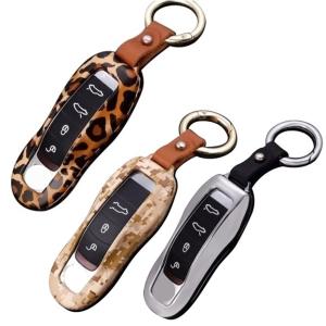 ポルシェ レザー TPU スマートキーケース キーカバー キーホルダー