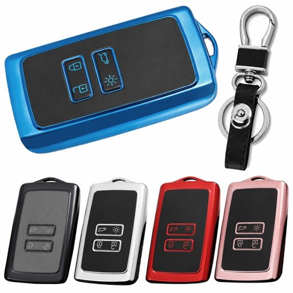 ルノー TPU スマートキーケース キーカバー キーホルダー メガーヌ カジャー キャプチャー コレ...