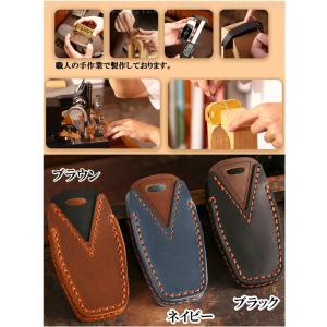 三菱 本革 レザー ツートン スマートキーケー...の詳細画像2