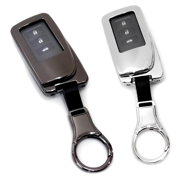 レクサス レザー メタル 合金 黒革 キーケース キーカバー キーホルダー GS IS RX NX ...