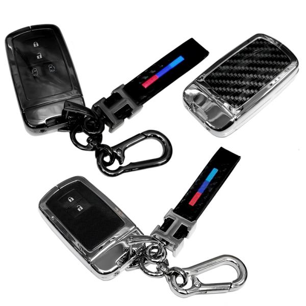 トヨタ メタル カーボン調 スマートキーケース キーカバー プリウスa 40系後期 ハリアー60系 ...