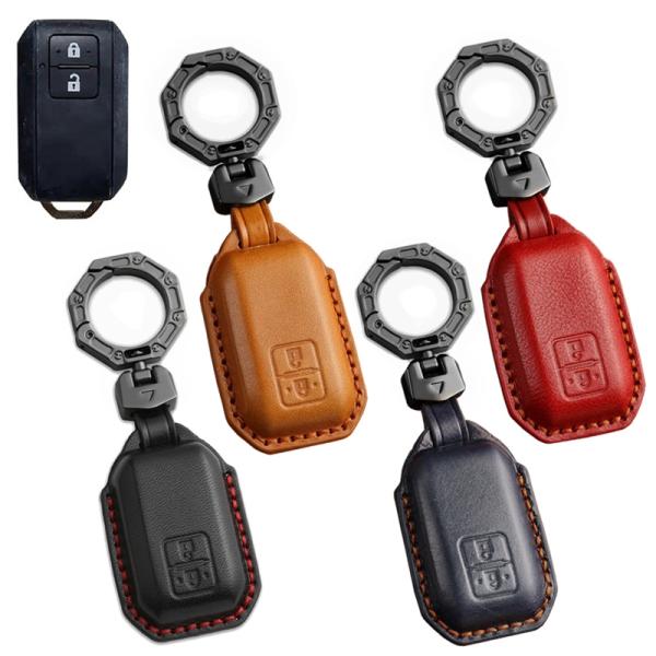 スズキ 本革 レザー スマートキーケース キーカバー キーホルダー フロンクス ソリオ スイフト ジ...