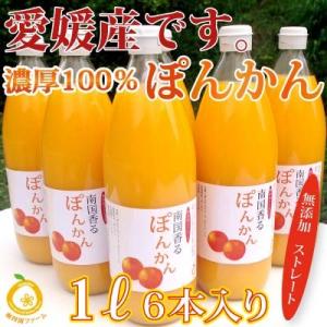 新搾り！愛媛産ポンカンジュース6本　ストレート果汁1000ml x6本｜kinahaiya