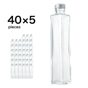 ハーバリウム瓶 スクエア200ml フタ付き 業務用5カートン(40個×5箱) ※取り寄せ [日曜祝日 配送休業]