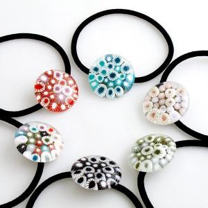ジャラジャラヘアゴム ナチュラルストーン×とんぼ玉