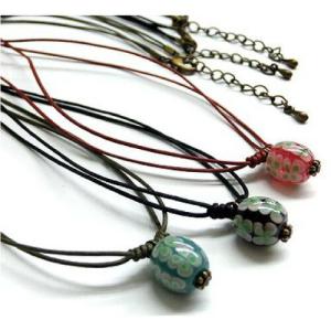 「レトロ mini ネックレス 01」 トンボ玉 ネックレス ガラス ペンダントの商品画像