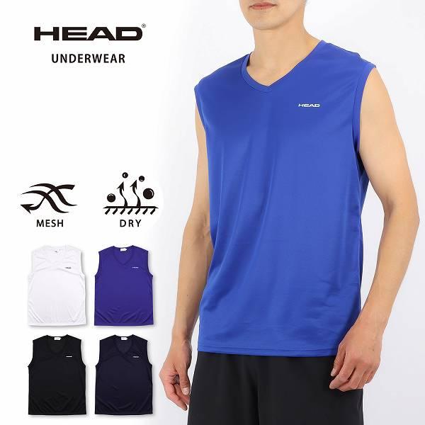 HEAD メンズ インナー ノースリーブ インナーシャツ Vネック 裏ハニカムメッシュ 下着 速乾 ...