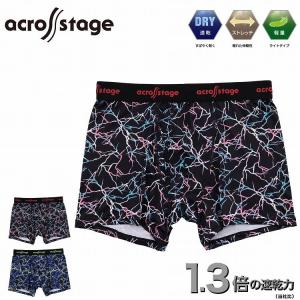 ボクサーパンツ メンズ 前開き 速乾 冷感 ストレッチ 稲妻柄 across stage アクロスステージ｜kinazu