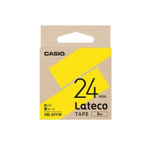 カシオ Latecoテープ 24mm 黄に黒文字...の商品画像