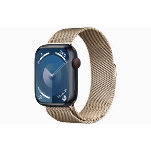 【新品未開封】 Apple アップル Apple Watch Series 9 GPS+Cellularモデル 45mm ミッドナイト アルミニウムケース ゴールド ミラネーゼループ ベルト｜kinburryhimeji