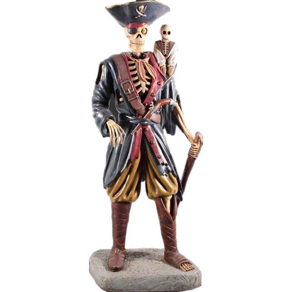オブジェ 骸骨の海賊とサル インテリア イベント ディスプレイ Skeleton Pirate wi...