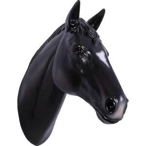 馬の頭部 壁掛け 黒 ブラック FRPオブジェ 動物 シンプル 壁飾り 馬 顔