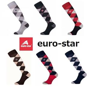 Euro-Starユーロスター　ポリジンソックス（アーガイル）ライディングソックス　乗馬靴下　乗馬　馬術