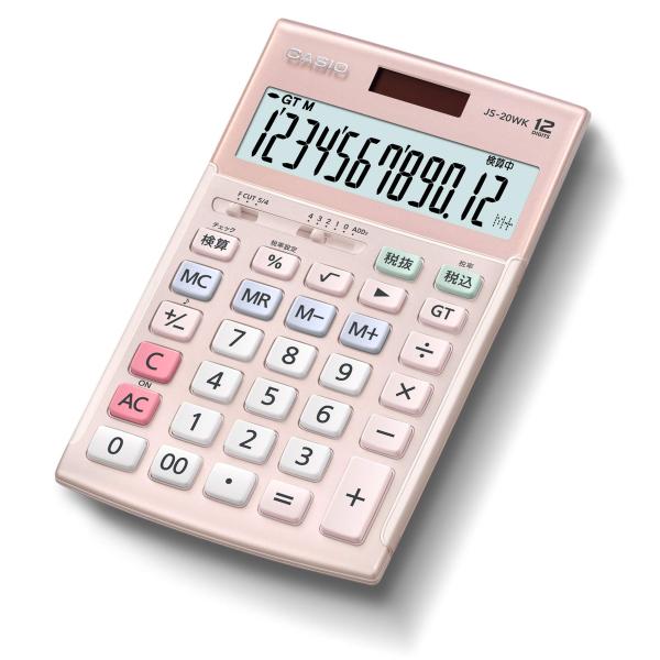 カシオ 本格実務電卓 12桁 検算機能 グリーン購入法適合 ジャストタイプ ピンク JS-20WK-...